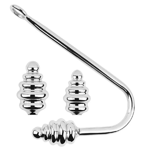 Anal Hooks Set GreatBenefit 8826 Anal Screw-in Hook Ribbed 0809